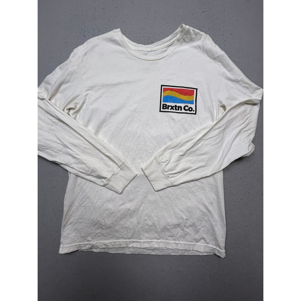 Brixton Long Sleeve T-Shirt Organic Cotton White Large Mens